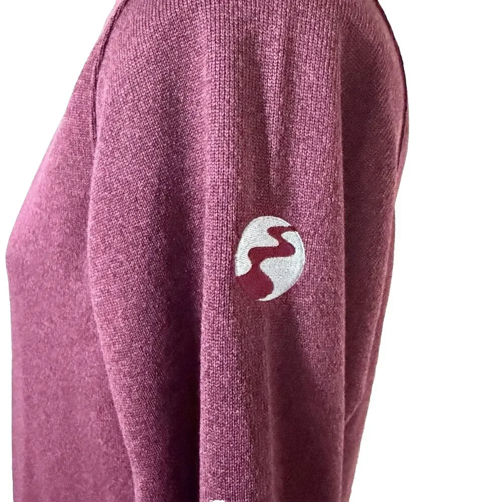 NWT Peter Millar Mens Medium Crown Comfort Burgundy Quarter Zip Pullover Sweater
